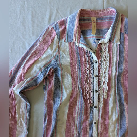 Anthropologie Aratta Silent Journey Cyrena Embroidered Floral Bird Shirt - Picture 4 of 10